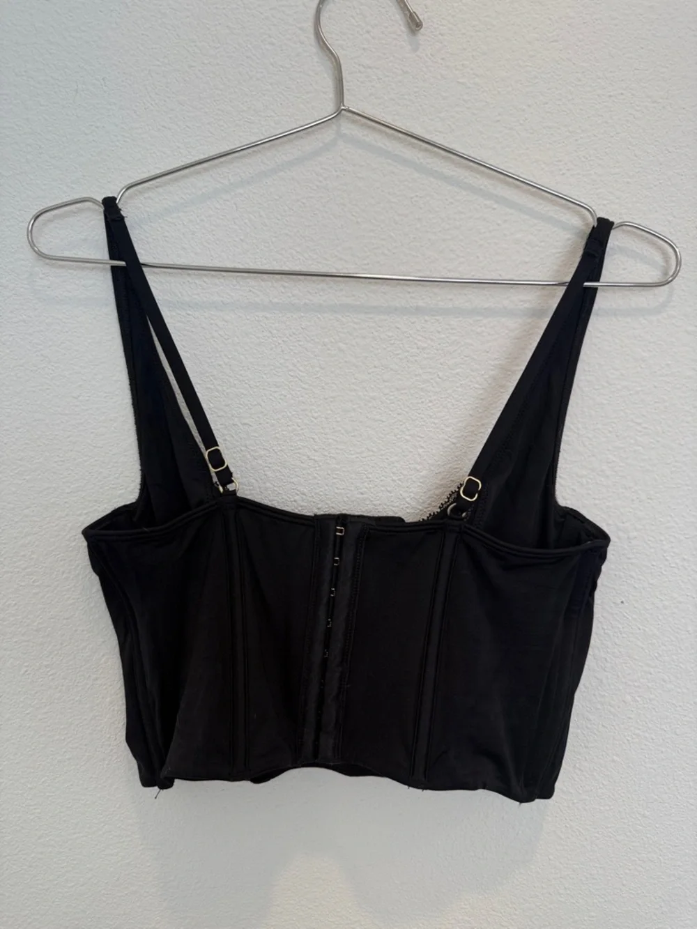 Abercrombie & Fitch Black Longline Lace-Trim Bralette Top